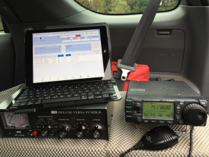 This is my "Lite" portable station, when only working SSB. Full portable station has laptop and rig interfaces for working digital