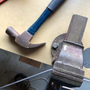 Bending the wire in the vice